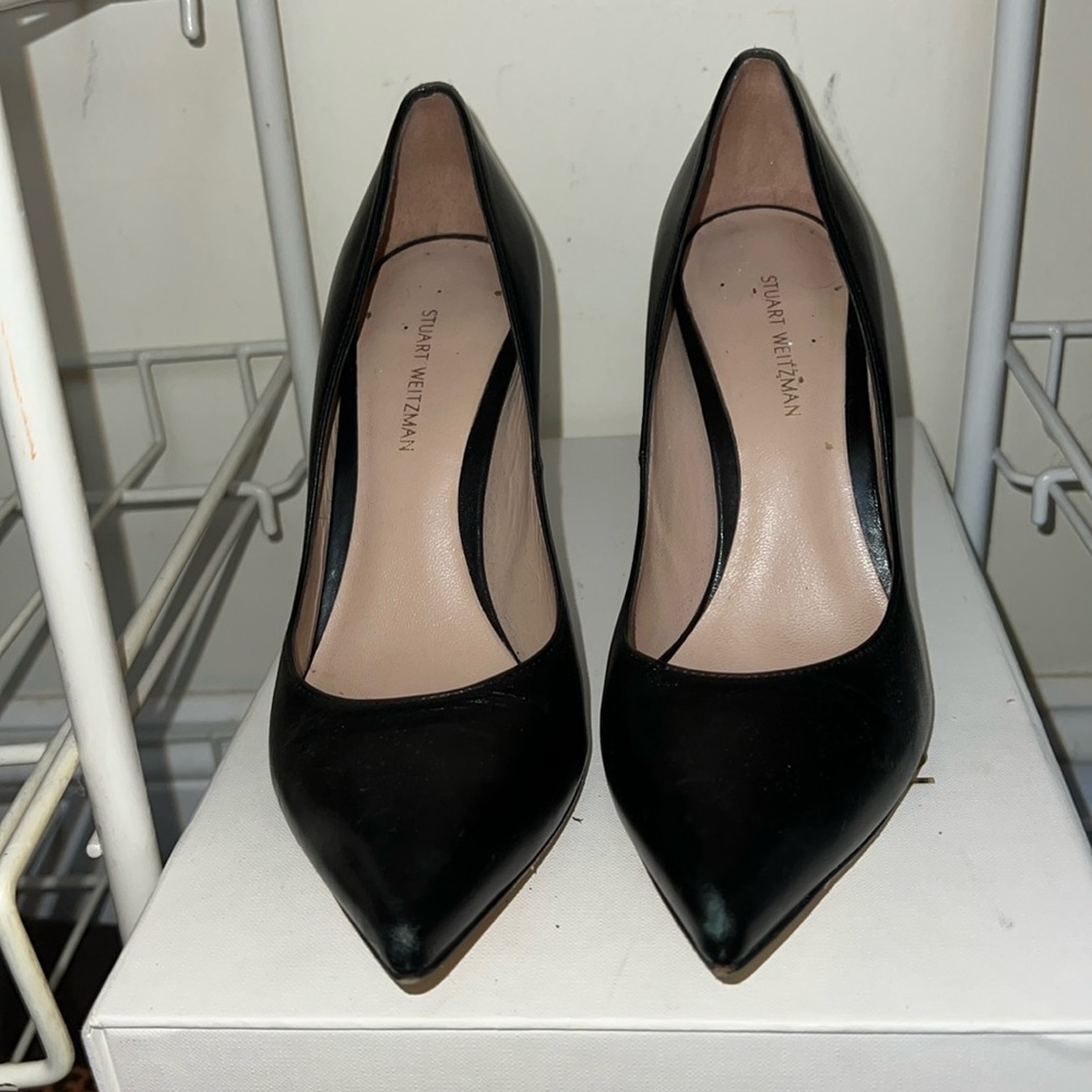 Stuart Weitzman Black Leather Stiletto size 6